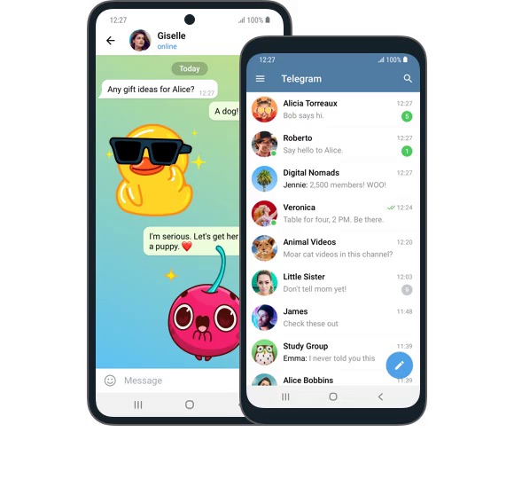 Telegram 手机端界面展示